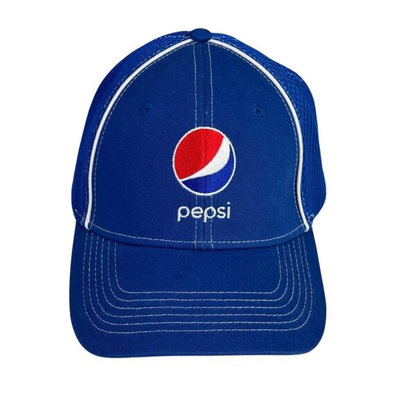 Pepsi Hat Baseball Cap Blue Mesh Strap Back Trucker Adjustable - Picture 1 of 8